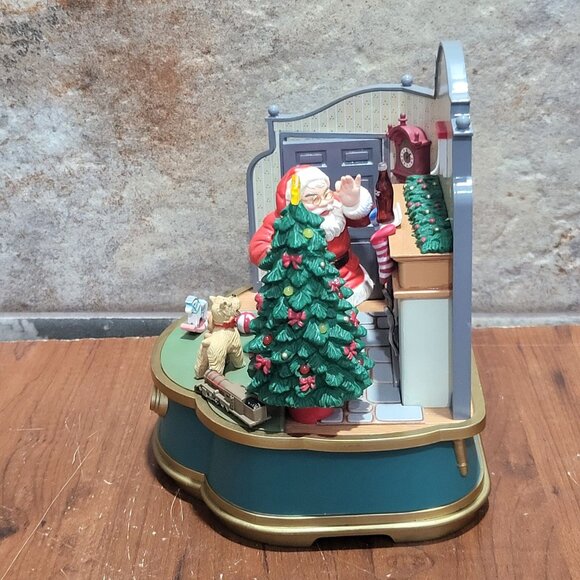 Coca Cola Musical Collection Santa Claus Music Box Lights Up 1993 - Picture 12 of 15